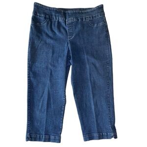 N Touch Size 8 Pull On Cropped Slim Stretch Flat Front Denim Jeans